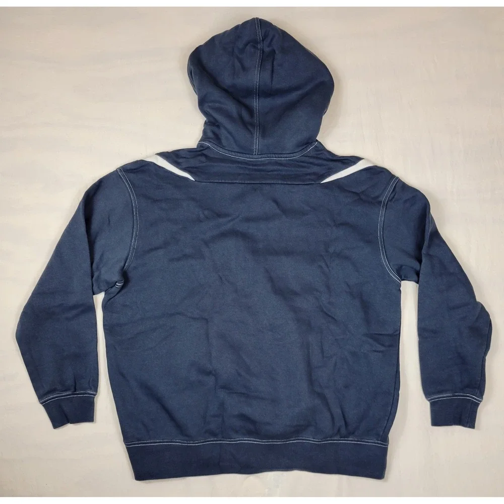 Nike Swoosh Double Logo Hoodie Womens Blue White Contrast Stitch DR6199-437 M